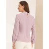 Allegra K Women's Work Office Mock Neck Long Sleeve Chiffon Shirt - 3 of 4