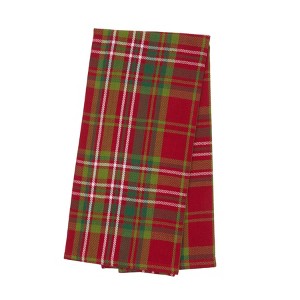 C&F Home 27' X 18" Jonah Plaid Woven Cotton Kitchen Dish Towel Red White and Green Plaid - 1 of 4