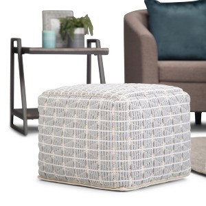 PAGED Modern Handwoven Pouf Ottoman, Chic Home Decor Multi-Functional Footstool, Stylish Striped Design for Living Room - 1 of 4