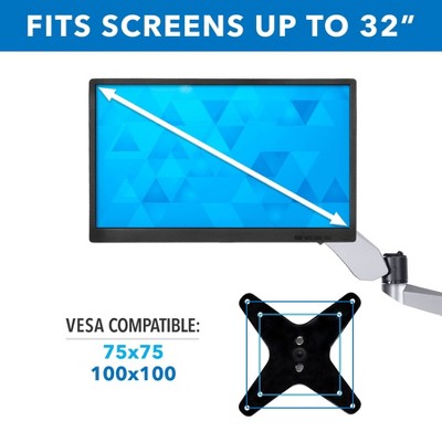 Black Adjustable Spring Arm Single Monitor Desk Mount