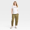 Over The Belly High-Rise Barrel Leg Chino Maternity Pants - Isabel Maternity by Ingrid & Isabel™ Olive Green - 3 of 4