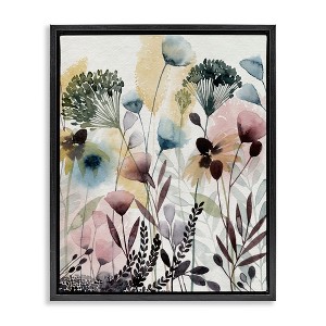 Stupell Industries Wild Florals Opaque Layers Soft Watercolor Pink Blue Floating Frame Canvas Art - 1 of 4