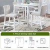 5-Piece Counter Height Dining Set with Crystal Decor: Square Wood Table, 4 Upholstered Chairs , Ideal for Kitchen - 3 of 4