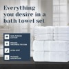 BRINJOY Luxury White Bath Towel Set of 8 - 100% Turkish Cotton 700 GSM Super Absorbent Bathroom Towels, 2 Bath Towels, 2 Hand Towels, 4 Washcloths - 2 of 4