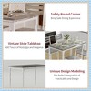 Jojoka 5 Piece Dining Table Set for 4, Industrial Farmhouse Kitchen Table & Chairs, Space-Saving Design for Small Apartments - 3 of 4