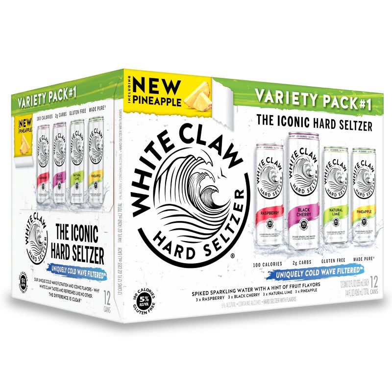 White Claw Hard Seltzer Variety Pack - 12pk/12 fl oz Slim Cans, 1 of 10