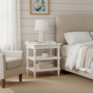 PAGED Wooden Nightstand with Drawer and Open Shelf, Modern End Table Bedside Storage Cabinet for Bedroom, Living Room - 1 of 4