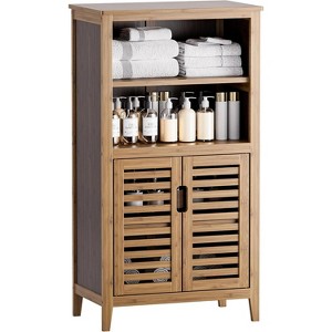 Dcolora Bathroom Cabinet, Bamboo Storage Cabinet Freestanding - 1 of 4