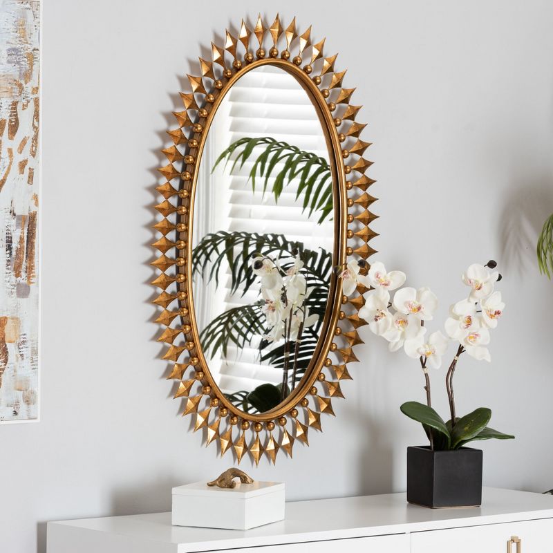 Baxton Studio Rogier Modern Glam and Luxe Antique Goldleaf Metal Accent Wall Mirror, 1 of 5