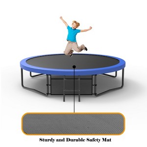 Vynxaria 12FT Recreational Kids Trampoline with Safety Enclosure Net & Ladder, Outdoor Recreational Trampolines - 1 of 4