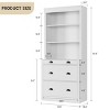Bookshelf with 3 Drawers, 71in Tall Bookcase Shelf with 3-Tier Shelves, Display Bookshelves Cabinet - 2 of 4