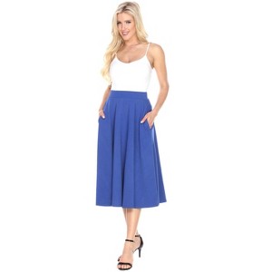 Women's Flared Midi Skirt with pockets - White Mark - 1 of 3
