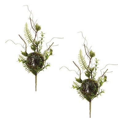 Bird Nest Twig Spray (Set of 2)
