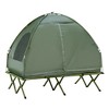 Outsunny 2 Person Foldable Camping Cot, Portable Outdoor with Sleeping Bag & Thick Air Mattress, Multifunctional Elevated Camping Bed Tent for 2 - 4 of 4