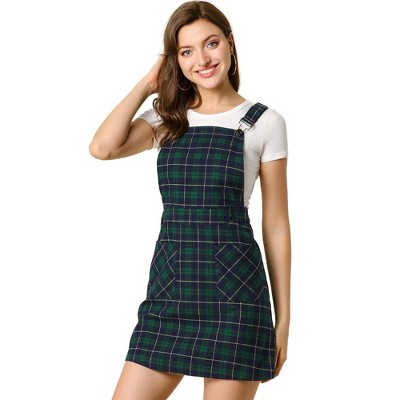 Allegra K Women's Causal Adjustable Strap Above Knee Suspender Skirts Blue-green  X-small : Target