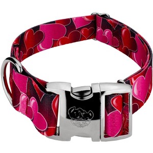 Country Brook Petz 1 1/2 Inch Premium Romantic Hearts Dog Collar - 1 of 4