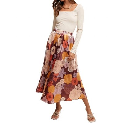 Women's Floral Dream Pleated Skirt - Listicle
