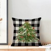Christmas Pillow Covers 18x18 Inch Set of 2, Buffalo Plaid Christmas Tree Nature Forest Decorative - 3 of 4