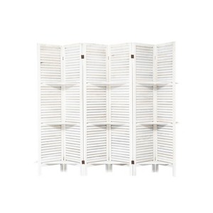 NicBex Room Divider Modern Folding Privacy Screen with Storage Shelves for Home & Office - 1 of 4