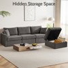 Vipbear 113" Modular Sectional Sofa with Storage Ottoman, Modern Chenille Convertible L Shaped Sectional Couches - 3 of 4