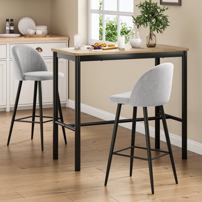 Lirago 47 Inch Industrial Bar Table with Metal Legs & Solid Wood Top – Heavy-Duty 300lbs Capacity