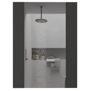 SEVOBAL Wall Mirror Wave Sandblasted Borders Rectangle Mirrors Wall HD Reflection Large Mirror Big Mirror Bedroom Bathroom, Black, 17.72"*23.62"*0.71" - 1 of 4