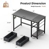 40 Inch Computer Desk with Drawers, Home Office Desk Writing Desk Work PC Table Study Desk with 2-Tier Drawers Storage Shelf Side Hook-The Pop Home - 4 of 4