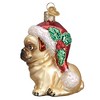 Old World Christmas Blown Glass Ornament for Christmas Tree, Holly Hat Pug - 4 of 4