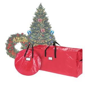 Hastings Home Storage Bag Set - Zippered Totes for Artificial Trees and 30-Inch Holiday Wreaths - 1 of 4