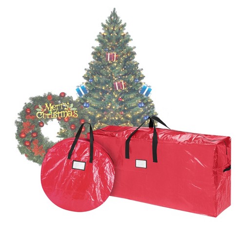 Tree Storage Cover or Disposal Bag- For Christmas Trees up to 7.5 Ft  Tall-Store Artificial Trees Upright & Decorated All Year Long by Elf Stor  (Clear)