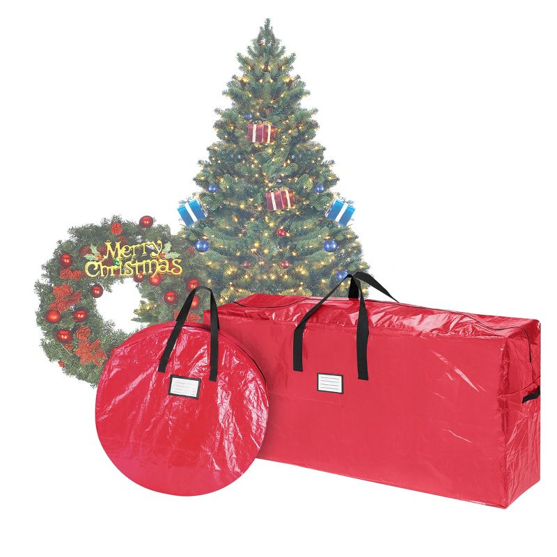 Hastings Home Storage Bag Set - Zippered Totes for Artificial Trees and 30-Inch Holiday Wreaths, 1 of 9