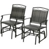 Outsunny Set of 2 Outdoor Glider Chairs, Porch & Patio Rockers for Deck with PE Rattan Seats, Steel Frames for Garden, Backyard, Poolside - image 4 of 4