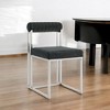 HomeRoots Set of Two Gray And Silver Upholstered Polyester Open Back Dining Side Chairs - 2 of 4