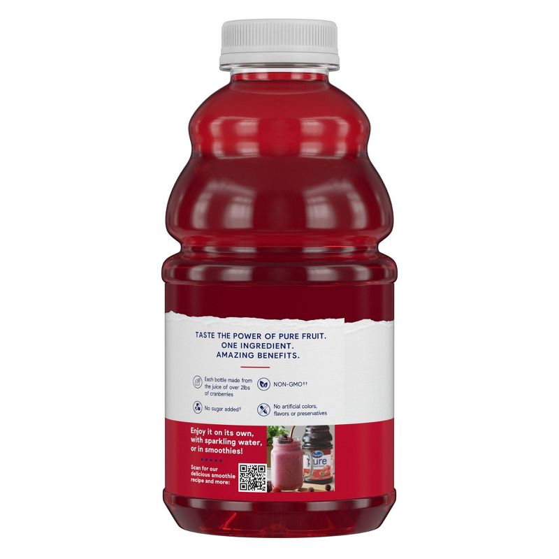 Ocean Spray 100% Pure Cranberry Juice - 32 fl oz Bottle, 3 of 7