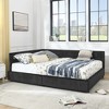 DOMETOUR Queen Size Upholstered Storage Bed Frame with Tufted Backrest & Armrests, Velvet, Black, 85.5x64.5x29.5 inch - 2 of 4