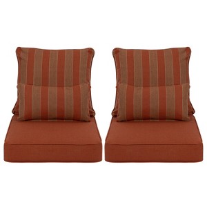 Aoodor Outdoor Deep Seat Chair Cushion Set, Olefin Fabric, Slipcover with Sponge Foam, (Set of 2 Seats, 2 Backs, 2 Lumbar Pillows) - 1 of 4