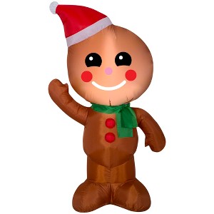 Gemmy Christmas Airblown Inflatable Gingerbread Man, 4 ft Tall, Multi - 1 of 3