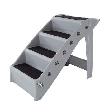 Pet Adobe 4-Step Folding Pet Stairs for Indoor and Outdoor Use, Gray