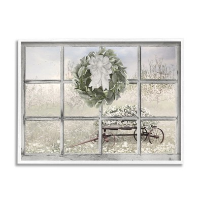 Stupell Industries Rustic Meadow Floral Wagon Framed Giclee
