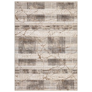 COZONY Washable Geometric Area Rug, Marble Boho Pattern Non Slip Thin Carpet for Living Room Dining Room Bedroom - 1 of 4