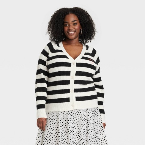 Women's Button-down Cardigan - A New Day™ Red/pink Striped Xxl : Target