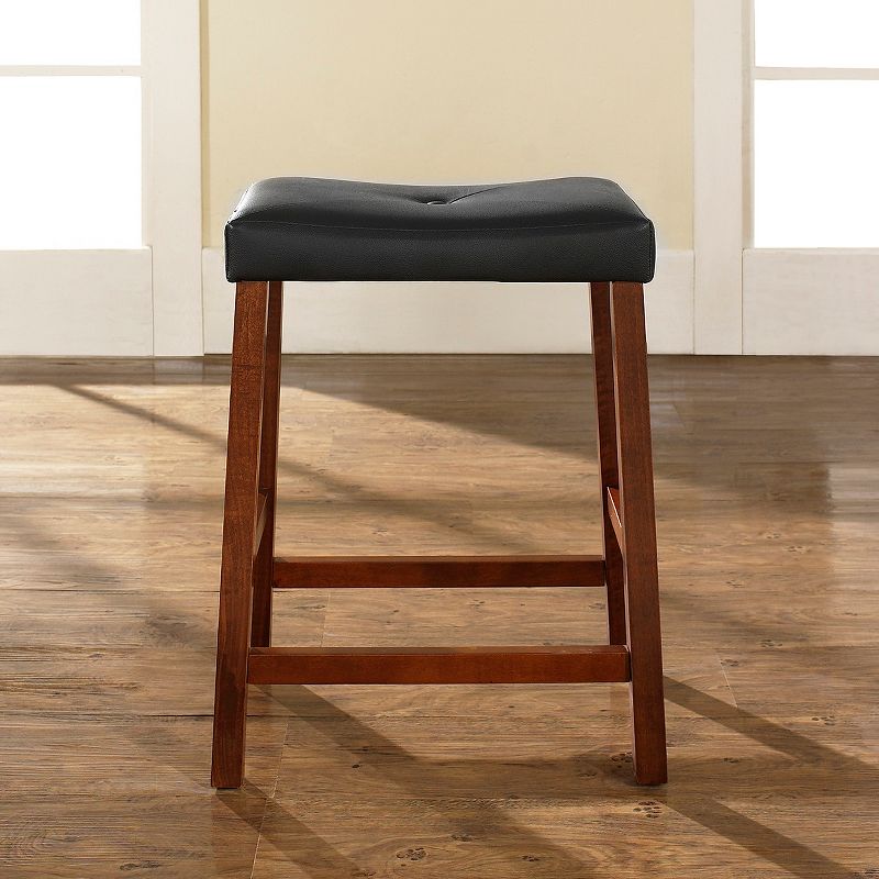 Set of 2 24" Upholstered Saddle Seat Counter Height Barstools  - Crosley, 5 of 7