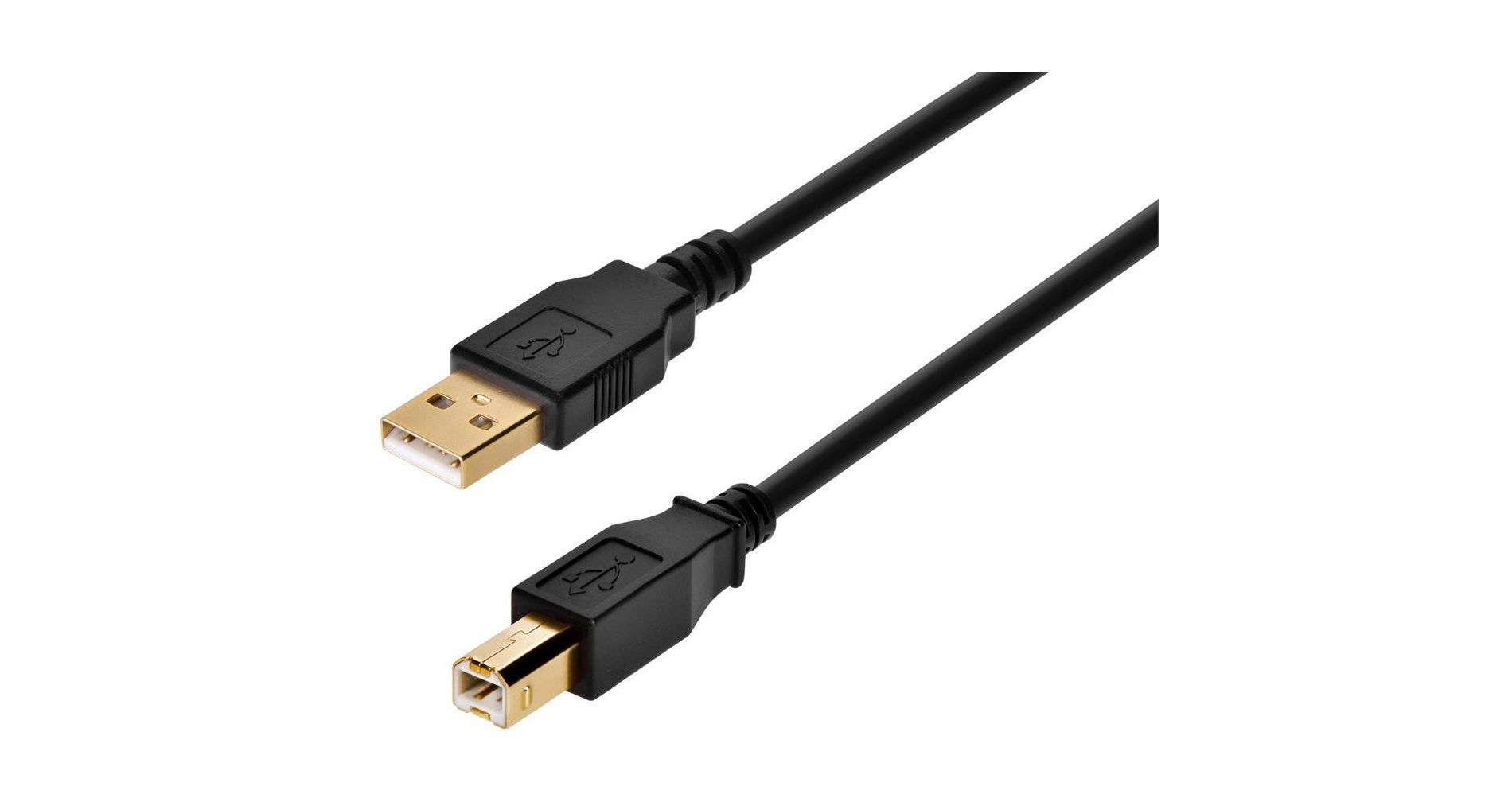 Monoprice USB-A to USB-B 2.0 Cable - Black, 1m - 3 pack