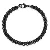Black Bow Jewelry 7mm Black Plated Stainless Steel Fancy Link Chain Bracelet, 9 inch - 3 of 4