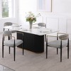 Modern 5-Piece Faux Marble Dining Table with Boucle Chairs in Gray Dining Room Set for Kitchen - Morden Fort - 2 of 4