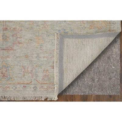 Handwoven Blue and Ivory Wool Rectangular Area Rug 5' x 7'