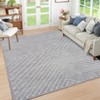 Washable Modern Stripe Area Rugs Contemporary Indoor Lightweight Low Pile Non Slip Carpet For Living Room Bedroom Soft Easy Care Floor Mat Home Decor - 4 of 4