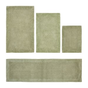 Edge Bath Rug 100% Premium Cotton Ultra-Soft Water Absorbent Tufted Solid Reversible 4 Piece Bathroom Rug Set for Machine Washable Bathmat - 1 of 2