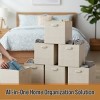 Home-Complete Fabric Storage Cubes - 8-Piece Collapsible Cube Storage Bin Set (Beige) - 4 of 4