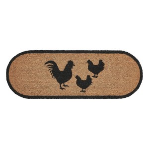 Down Home Rooster & Hens Coir Rug Oval 17x48 VHC Brands - 1 of 4